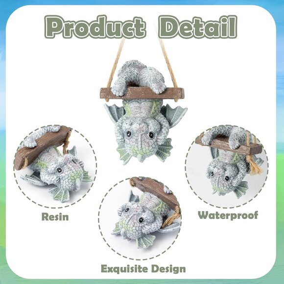 Gothic Resin Upside Down Dragon Unique Art Decor for New Year Party Decoration - Picture 4 of 6